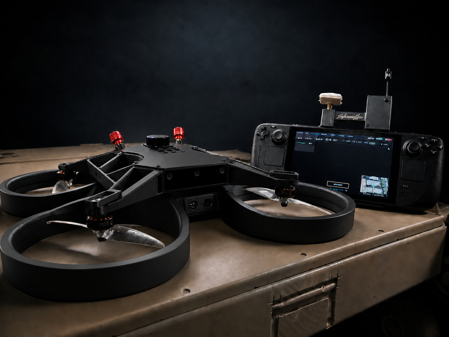 Halo with its portable ground-control station