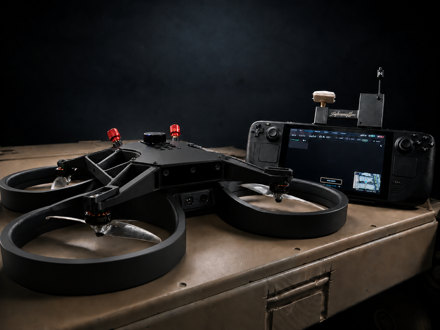 Halo with its portable ground-control station