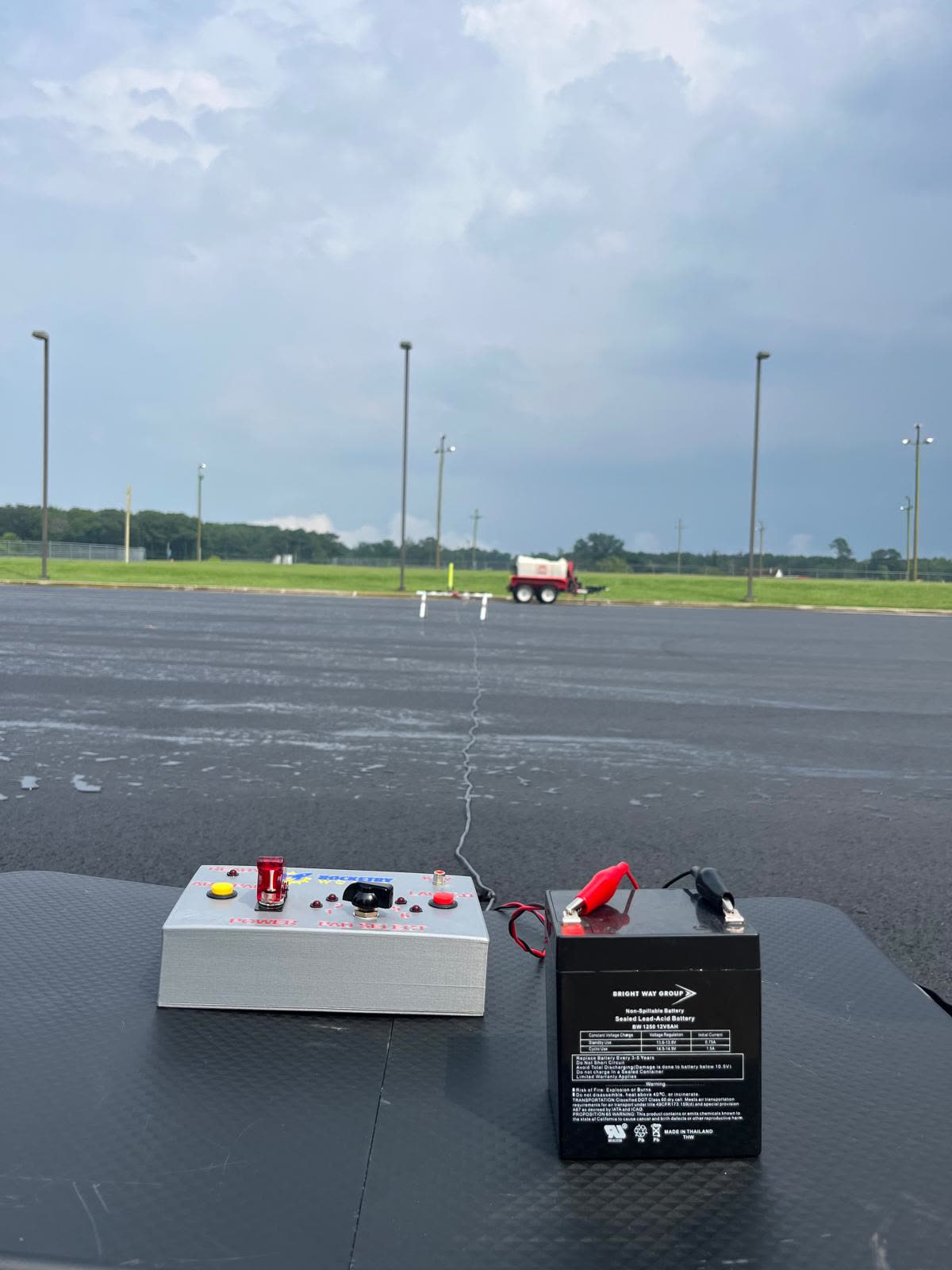 Launch controller and battery at the range